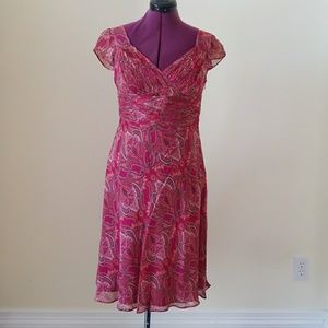 Ann Taylor magenta paisley silk dress